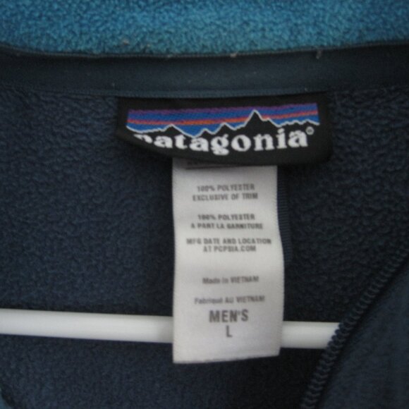 Patagonia Men's Fleece Sweater Jacket Full Zip Sweatshirt Size Large (L) Blue - Picture 3 of 6